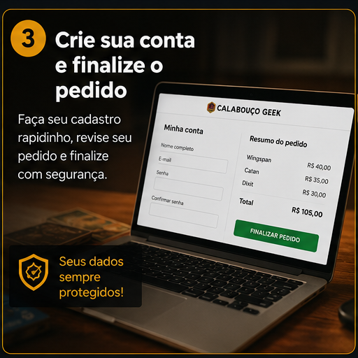 Crie sua conta e mande o pedido